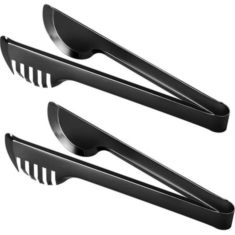 2 teilige Pastazange aus Edelstahl Grillzange Salatzange aus Edelstahl Brotzange Multifunktionale Küchenzange Rutschfest und griffig zum Kochen, (1/5)