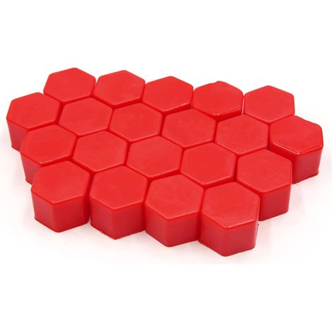 20pcs 19mm silicone rouge écrou roue moyeu roue voiture couvre poussière vis Protéger Caps (1/5)