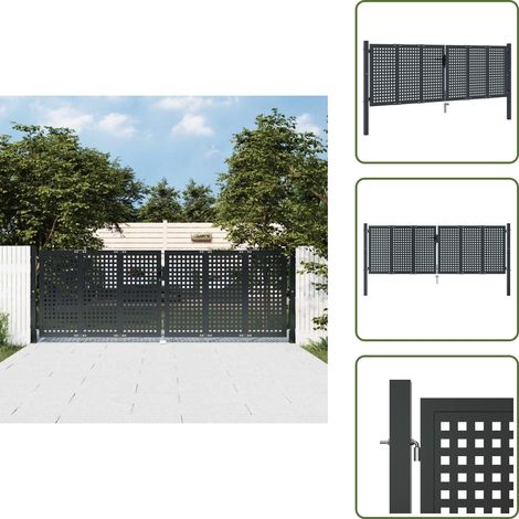 Gartentor Anthrazit 300x150 cm Stahl - Gartentor - Metalltor - Stahltür - Zaun - Einfahrtstor