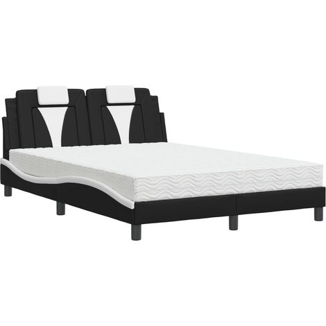 Maison Exclusive - Letto Viana con Materasso Nero e Bianco 120x200 cm in Similpelle (1/5)