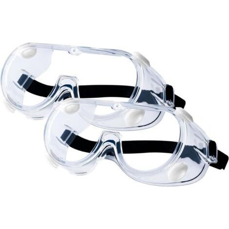 Safety glasses, 2 transparent protective glasses, anti-fog glasses, side protection glasses, work protection glasses, UV protection glasses, for DIY, work (1/5)