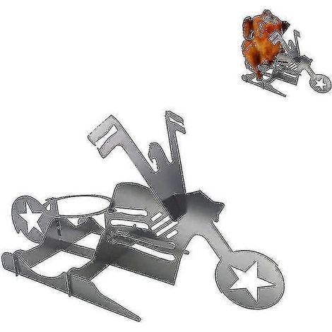Support de rôtissoire à poulet portable pour moto et canette de bière, idéal pour le barbecue extérieur (1/4)
