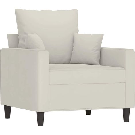 Fauteuil relax  Fauteuil Crème 60 cm Velours (1/5)