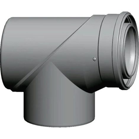 Wolf Pieza en T de inspección DN110/160 conc. 87 grados, 250 mm, blanco, de PP, 2651543