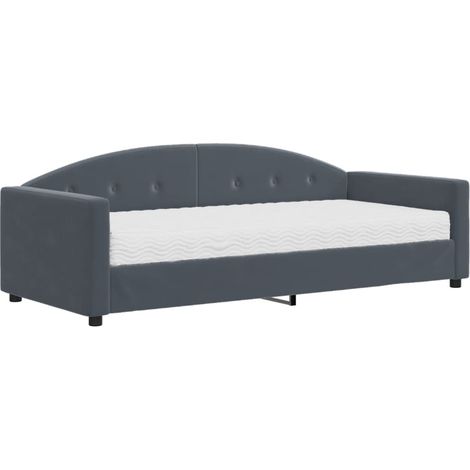 Maison Exclusive - Divano Letto con Materasso Grigio Scuro 90x190 cm in Velluto (1/5)