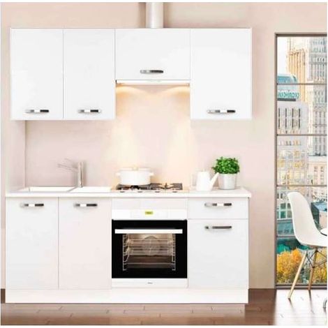 Cocina completa sin encimera y sin zocalo de 180 cm(ancho) color blanco KIT-KIT (1/5)