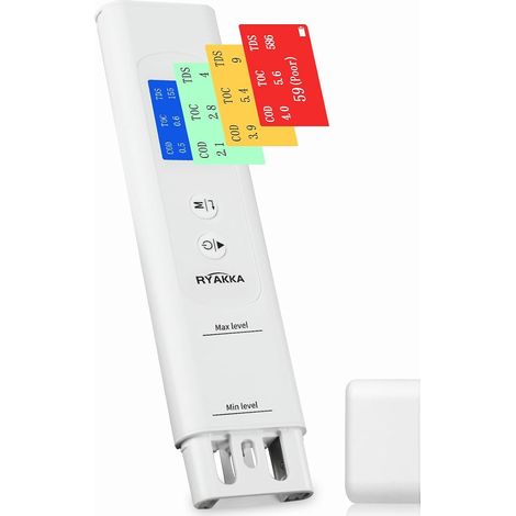 Testeur d'eau potable 6 en 1 avec évaluation intelligente TOC COD TDS UV275 EC et température Détecte les bactéries et les résidus de pesticides Parfait pour filtre à eau extérieur et (1/5)