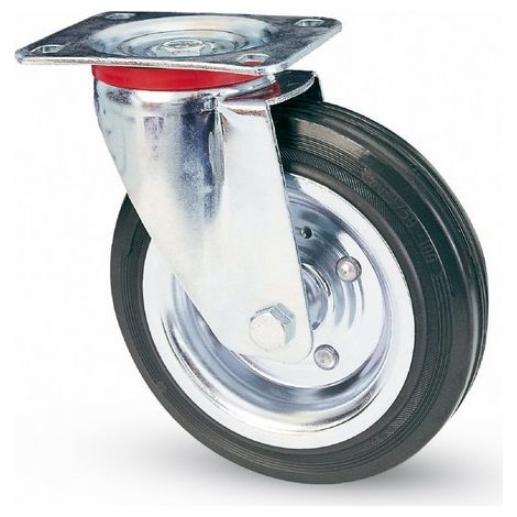 Ruota Girevole per Carrelli mm.200-Piastra mm.135X110 (1/2)
