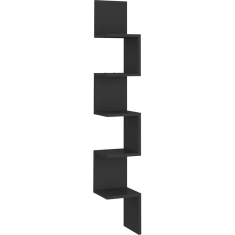 Maison Exclusive - Wand-Eckregal Schwarz 20x20x127,5 cm Holzwerks