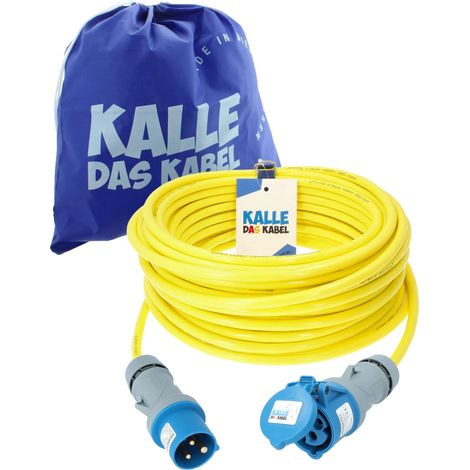 Kalle Verlängerungskabel CEE 230V 16A 2,5mm² Extreme Signal Gelb IP44 30 Meter
