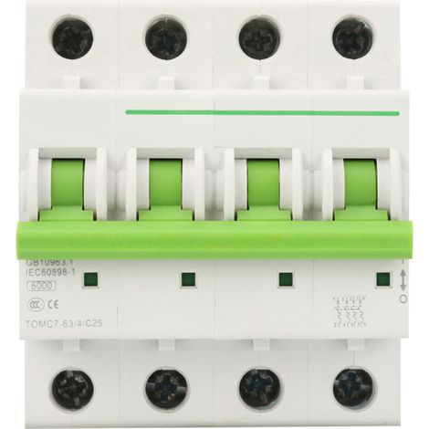 TOMC7-63 4P C type 6KA Commutateur d'air de protection contre les fuites de disjoncteur miniature (25A) (1/5)