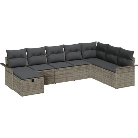 Maison Exclusive - Garten-Sofa-Set mit Kissen mit Speicher 8 pcs