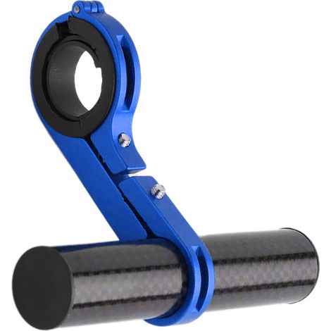 Guidon de vélo rallonge carbone et alliage d'aluminium léger pour support téléphone lampe bleu pince unique (1/5)