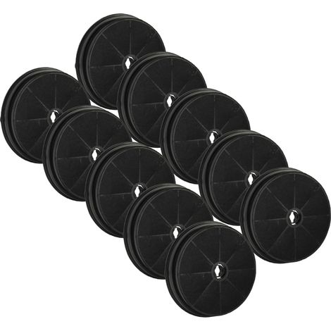 vhbw 10x Aktivkohlefilter kompatibel mit Whirlpool DISCO LOGICA, DIAMANTE LOGICA, D3, CX2 LOGICA, CP, COLONIAL Dunstabzugshaube - 19 cm