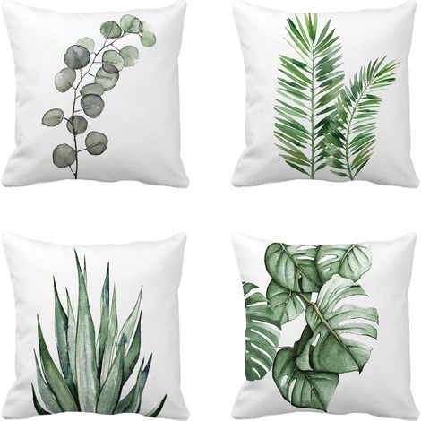 Housse De Coussin - 45x45 Cm - Motif Géométrique - Fermeture Éclair Invisible - Tissu Écologique Et Résistant - Pour Canapé Lit Bureau Jardin Extérieur - Lot De 4