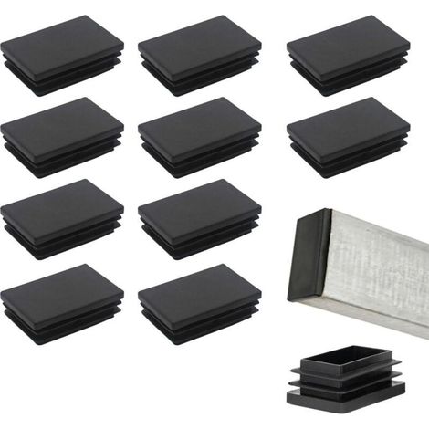 16 Stück 60x40 mm Lamellen-Endkappen für Vierkantrohre, Vierkant-Endkappen aus PE-Kunststoff, Stuhlbein-Endkappen, Vierkantrohr-Endkappen für Metallrohre, Stühle, Sofas, Tische und Regale (1/4)