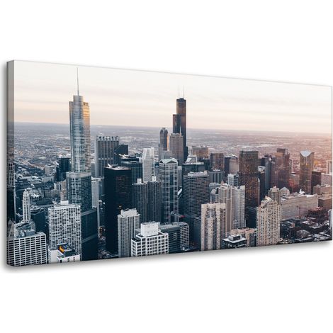 Leinwanddruck Chicago Architektur 80x40 cm USA Polen Städte