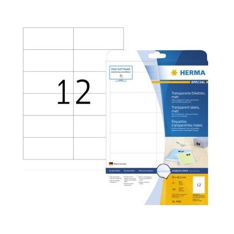 HERMA Etiketten transp. matt A4 97x42,3 mm Folie 300 St. (4682) (1/5)