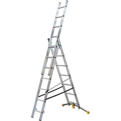 Escalera combinada de 3 tramos con estabilizador curvo HobbyLOT (3x7) HAILO