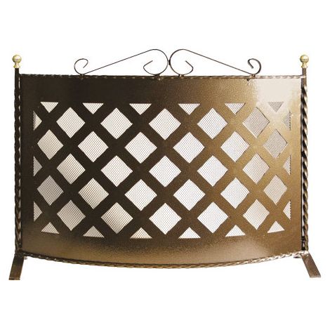 Parascintilla de rejilla curva mod. 688/A – protección para chimenea en acero