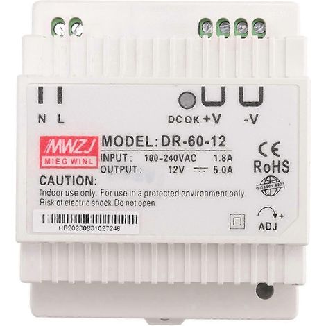 Le DR-60-12 était auparavant une alimentation industrielle sur rail DIN 12V 5A (220V AC à 12V DC). (1/5)