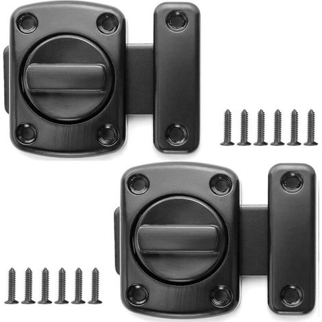 SABIR Loquet Loquet de Porte Sécurité Rotatif Serrure Verrou Porte Loquet porte en Alliage de zinc Verrous Loquet Crochet avec 12 Vis,pour Porte Salle de Bains Chambre Toilette,Noir 2 Pièces (1/5)