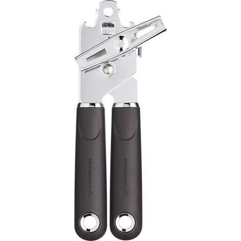 KitchenCraft MasterClass Ouvre-boîte avec poignée ergonomique, acier inoxydable, 19 cm - Noir (1/2)
