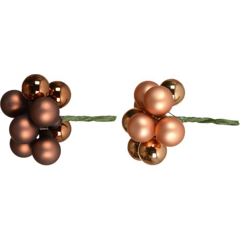 Mazzolino palline di natale 2cm Modello Assortito Bronzo