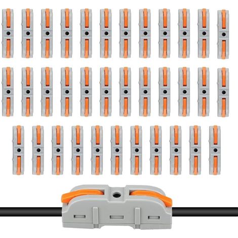 Bardusch - 35 Pièces Connecteur Electrique Orange Grisâtre Rapide Avec Levier,Domino Electrique Raccord Electrique Idéaux pour Le Câblage Résidentiel, Automobile et Industriell (1/5)