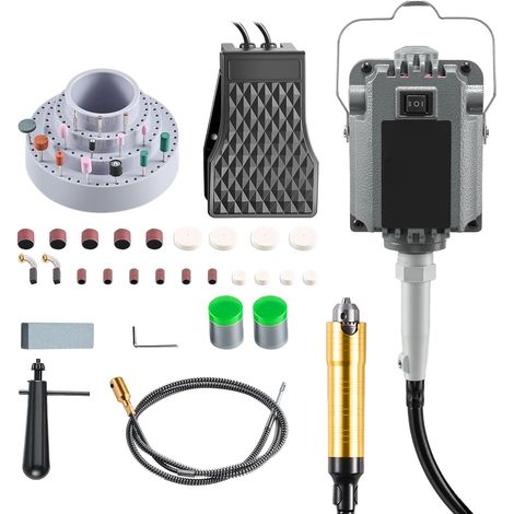 Meuleuse Flexible 1200W 30000RPM, Outil Rotatif Électrique avec Pédale, Kit 112 Accessoires pour Ponçage, Polissage, Coupe (1/5)
