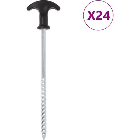 Zeltheringe 24 Stk. 20 cm Ø7 mm Verzinkter Stahl