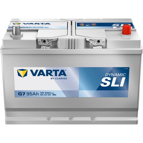 Varta – Batterie voiture démarrage 12V 95Ah G7 – CCA 830A – Technologie classique CA/CA – Polarité plus à droite (1/3)