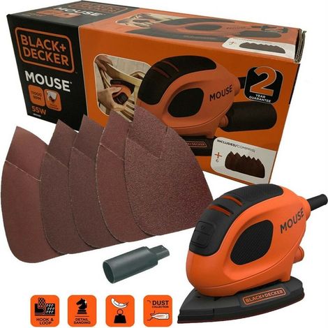 Black and Decker Mouse Detail Palm Sander Ergonomic Grip BEW230-GB KA161