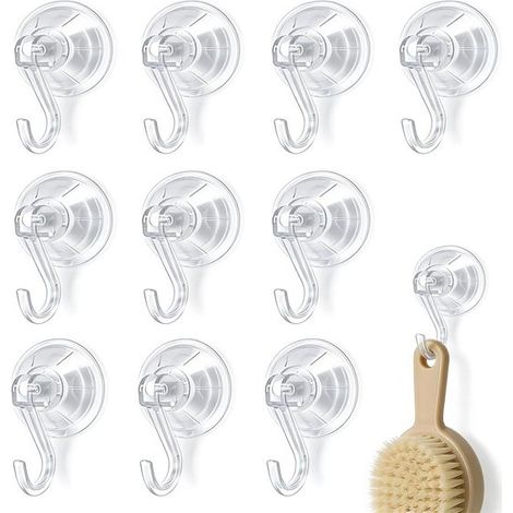 Set di 10 ventose resistenti con ganci, ideali per bagno, cucina e finestre, con portata fino a 5 kg. Installazione facile senza forature. (1/5)