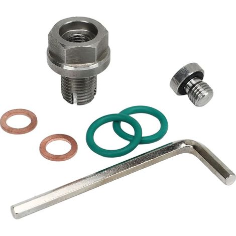 Outils Manuels Bouchon de Vidange Arrière surdimensionné en Acier Inoxydable, Kit de Réparation de Filetage de Carter D'huile avec Joint Torique Hexagonal .1 1,5x15mm (M12.-.25x15mm) (1/5)
