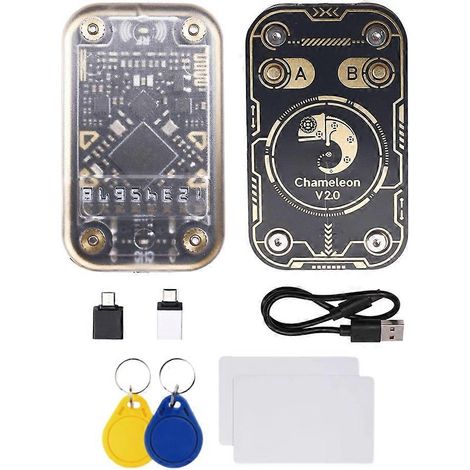 Simulateur de lecteur de puce RFID Chameleon V2.0 + 2 porte-clés UID/cartes CUID, compatible avec le décodage de cartes 125K/13,56M (1/5)