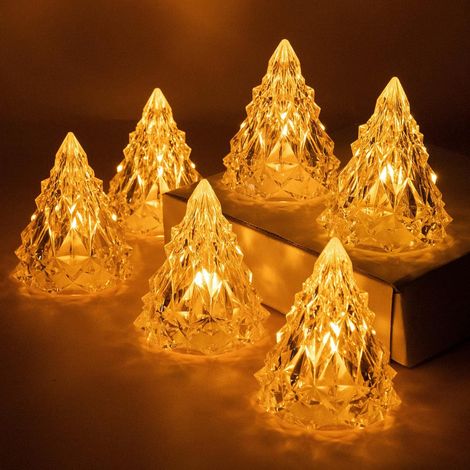 Lot de 12 veilleuses Iceberg sans flamme - Bougies de montagne enneigée - Lumière d'ambiance créative - Blanc chaud - Pour mariage, Saint-Valentin, Halloween, Noël (1/5)