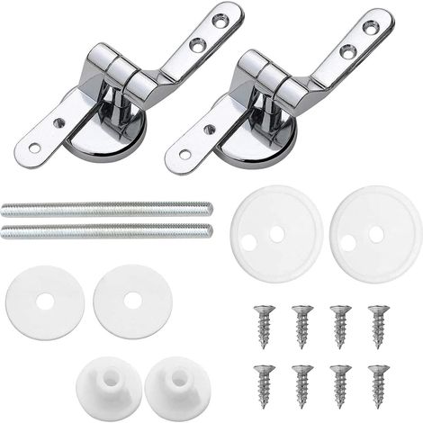Attaches Charnière Abattant WC, Lot de 2 Charnières de Rechange pour Lunette de Toilette avec Fixations en Alliage,charniere abattant wc (1/5)