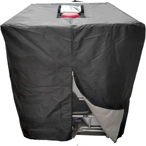 1 housse de protection pour réservoir IBC 1000 L, fermeture éclair latérale, anti-UV, imperméable, coupe-vent, indéchirable (1/5)