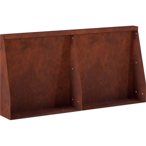 vidaXL Muro de Contención 2 uds. 40 x 12 x 40 cm Acero oxidado Oxidado (1/5)
