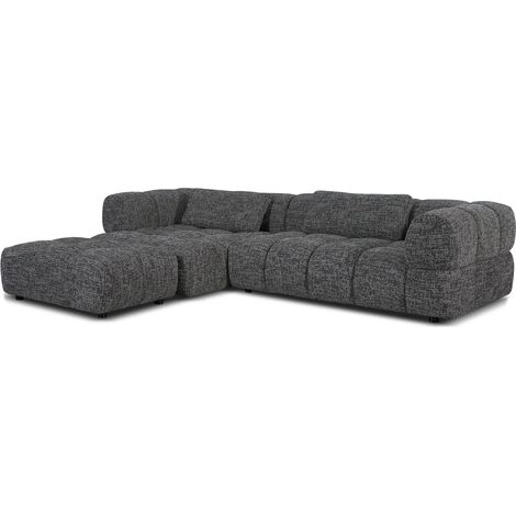 Ecksofa grau-schwarz meliert 349x245x76 cm teilmontiert SOFAS (1/3)