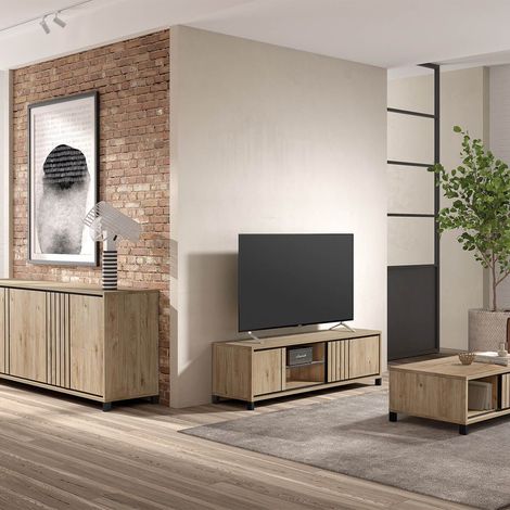 Ensemble séjour buffet + table basse + meuble TV Aspect bois - ANTHONY (1/5)