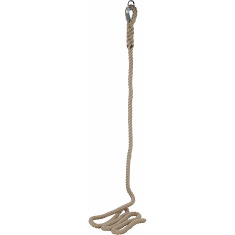 Corde lisse 3,7 m. en chanvre naturel pour portique de balançoire de 4 m. fabriquée en France (1/4)