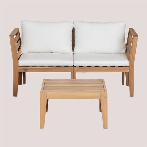 Conjunto de jardín con sofá modular de 2 piezas con reposabrazos y mesa de centro Filips SKLUM             