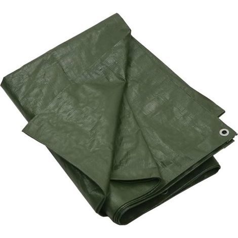 Bâche de protection imperméable 3 x 3 m en HDPE vert, 180 g/m², robuste avec œillets en aluminium, pour meubles de jardin, bois de chauffage et camping (1/5)