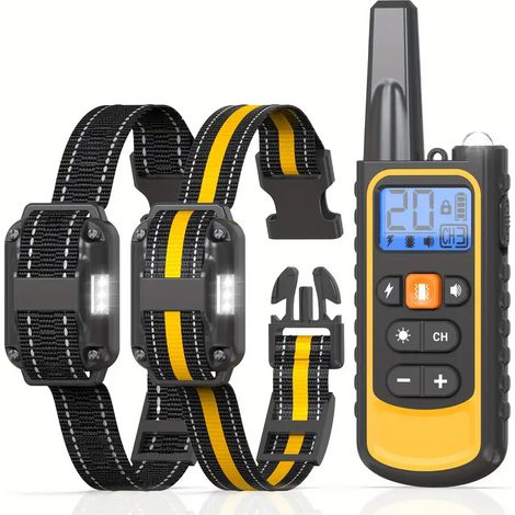 Collier Dressage Chien Rechargeable avec Fonctions Vibration Son et Lumière Étanche IPX67 pour Tous Chiens-AUTRES (1/4)