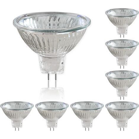 Ampoule LED GU5.3 50W Pack de 8 12V Ampoules Halogènes Réflecteur, Dimmable Projecteur, Ampoule Spot Halogène MR16, 660LM, Blanc Chaud 2700K, 36 °Faisceaux (1/4)