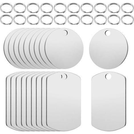 40 etiquetas en blanco de acero inoxidable (1/5)