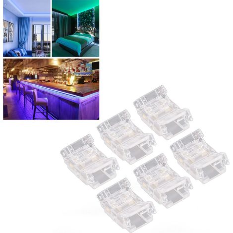 Connecteur pour ruban LED COB, adaptateur LED, connecteur transparent sans soudure à 2 broches pour ruban LED, connecteur pour éclairage sur rail sans espace (1/5)