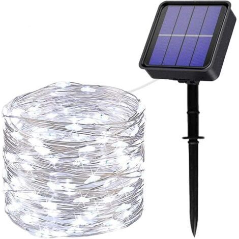Guirlande Lumineuse Exterieur Solaire,22M 200 LED Guirlande Solaire 8 Modes Fil de Cuivre Étanche Décoration Guirlande Lumineuse pour Jardin, Mariage, Fête, Terrasse, Chambre, Balcon (1/5)